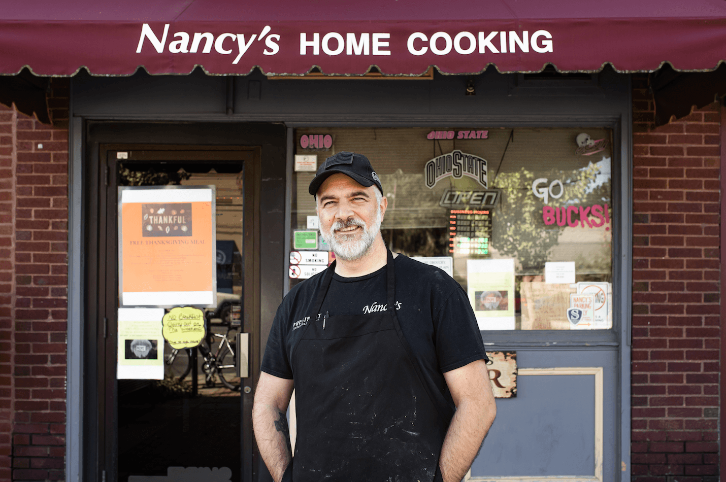 Jim Pappas outside Nancy's Home Cooking