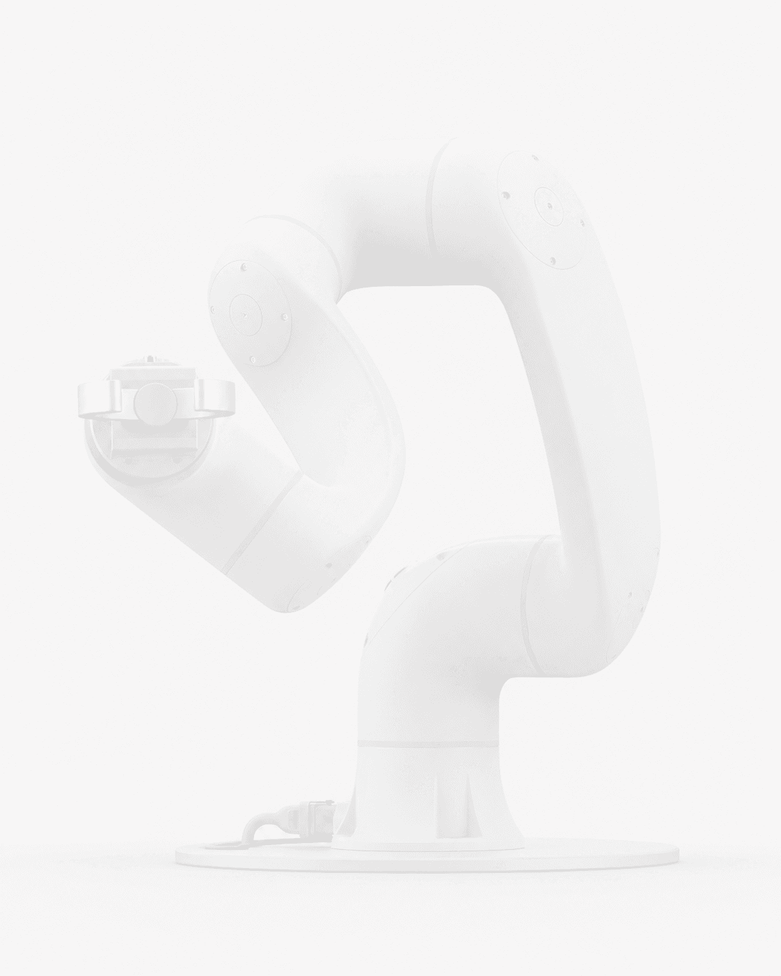 A single white robotic arm